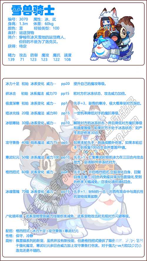 洛克王国雪兽骑士技能搭配_http://www.abetid.com_游戏攻略_第1张