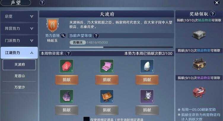 天涯明月刀手游江湖势力声望攻略汇总_http://www.abetid.com_游戏攻略_第1张